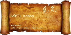 Gál Kabos névjegykártya